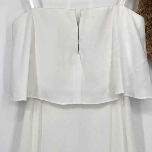 BCBGMAXAZRIA | Revolve Alyse Maxi Strapless‎  Chiffon  Occasion Dress White 6 - Picture 5 of 13